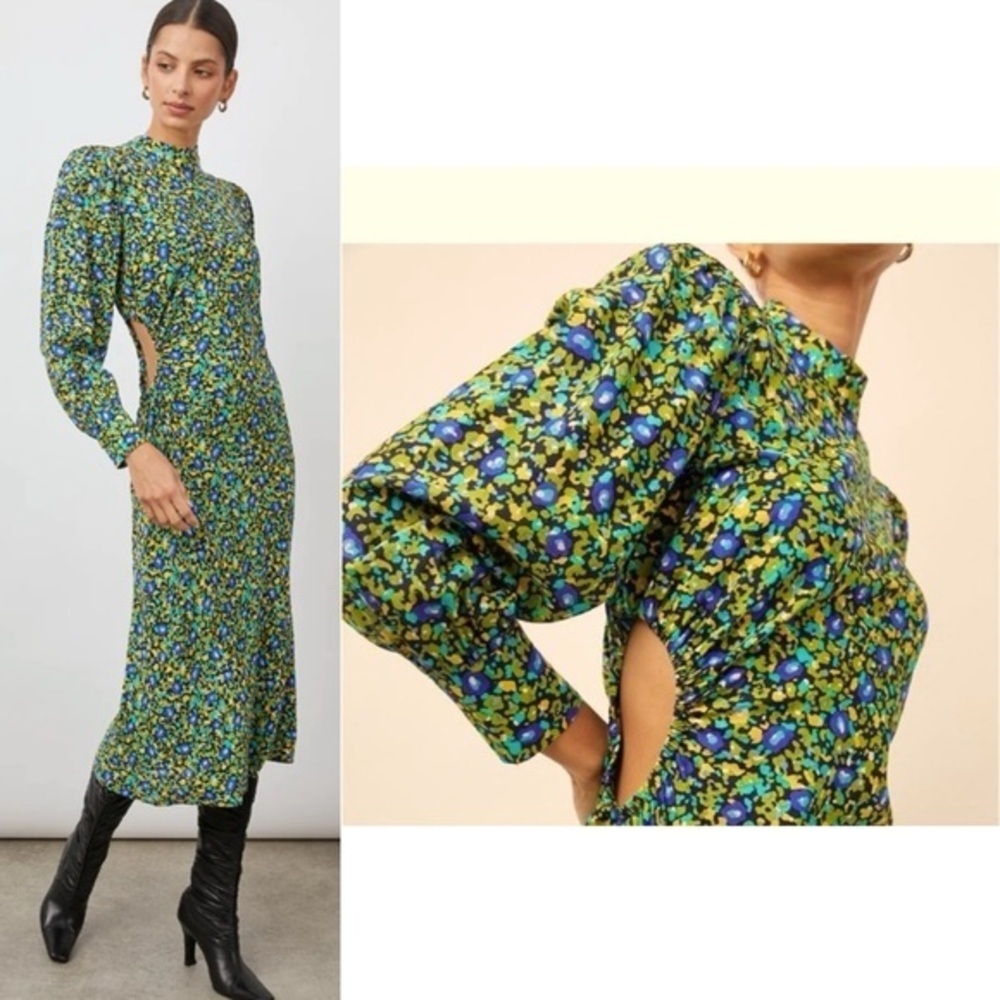 NWT Rails Abstract Garden Print Lightweight Maxi Side Keyhole Maxi Dress, Size M